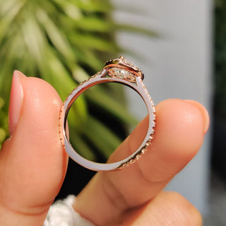 Cushion Hidden Halo Lab Grown Diamond Engagement Ring