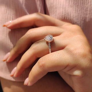 Cushion Hidden Halo Lab Grown Diamond Engagement Ring