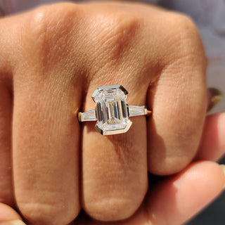 Cushion Hidden Halo Lab Grown Diamond Engagement Ring