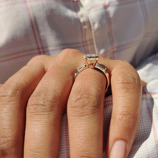 Cushion Hidden Halo Lab Grown Diamond Engagement Ring