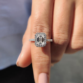 Cushion Hidden Halo Lab Grown Diamond Engagement Ring