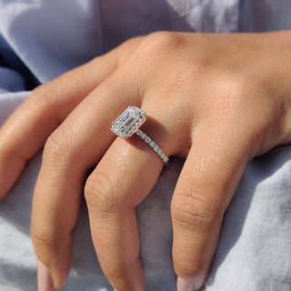 Cushion Hidden Halo Lab Grown Diamond Engagement Ring