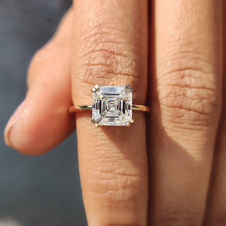 Cushion Hidden Halo Lab Grown Diamond Engagement Ring