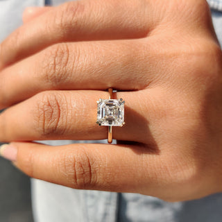 Cushion Hidden Halo Lab Grown Diamond Engagement Ring