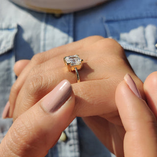 Cushion Hidden Halo Lab Grown Diamond Engagement Ring