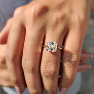 Cushion Hidden Halo Lab Grown Diamond Engagement Ring