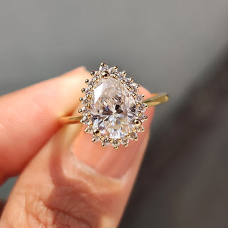 Cushion Hidden Halo Lab Grown Diamond Engagement Ring