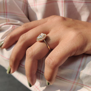 Cushion Hidden Halo Lab Grown Diamond Engagement Ring