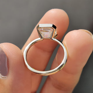 Cushion Hidden Halo Lab Grown Diamond Engagement Ring