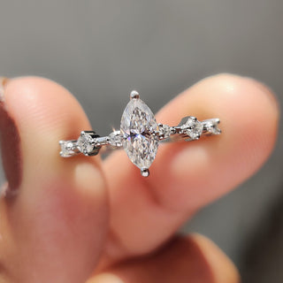 Cushion Hidden Halo Lab Grown Diamond Engagement Ring