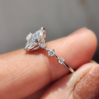 Cushion Hidden Halo Lab Grown Diamond Engagement Ring