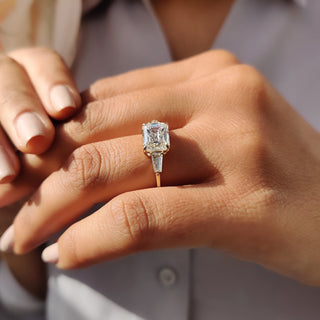Cushion Hidden Halo Lab Grown Diamond Engagement Ring