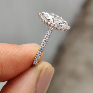 Cushion Hidden Halo Lab Grown Diamond Engagement Ring