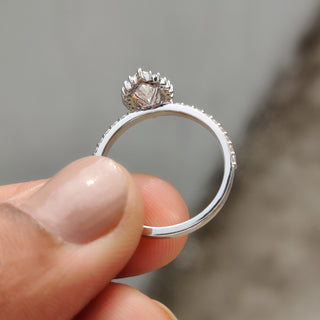 Cushion Hidden Halo Lab Grown Diamond Engagement Ring