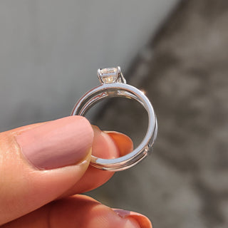 Cushion Hidden Halo Lab Grown Diamond Engagement Ring