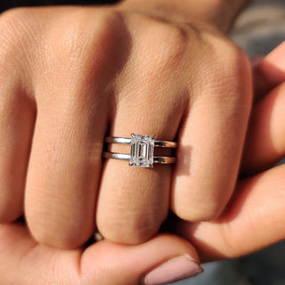 Cushion Hidden Halo Lab Grown Diamond Engagement Ring