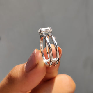 Cushion Hidden Halo Lab Grown Diamond Engagement Ring