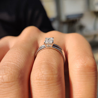 Cushion Hidden Halo Lab Grown Diamond Engagement Ring
