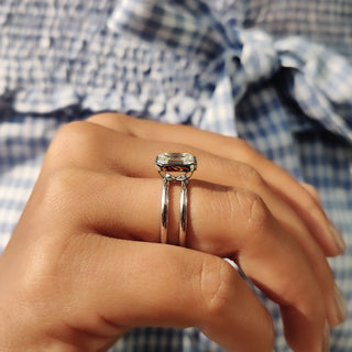 Cushion Hidden Halo Lab Grown Diamond Engagement Ring