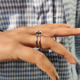 Cushion Hidden Halo Lab Grown Diamond Engagement Ring