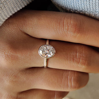 Cushion Hidden Halo Lab Grown Diamond Engagement Ring