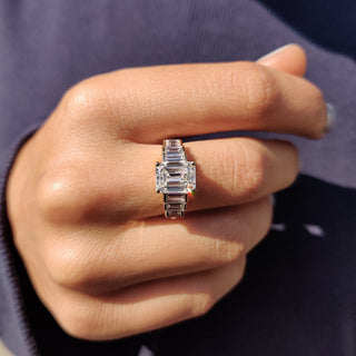 Cushion Hidden Halo Lab Grown Diamond Engagement Ring