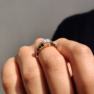 Cushion Hidden Halo Lab Grown Diamond Engagement Ring