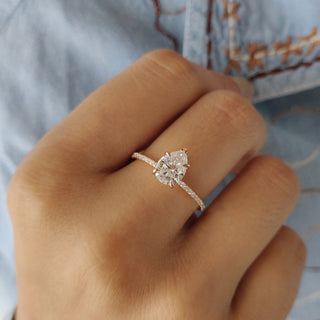 Cushion Hidden Halo Lab Grown Diamond Engagement Ring