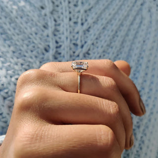 Cushion Hidden Halo Lab Grown Diamond Engagement Ring