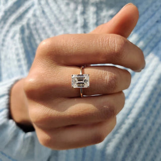 Cushion Hidden Halo Lab Grown Diamond Engagement Ring