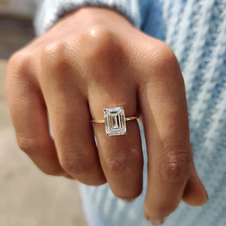 Cushion Hidden Halo Lab Grown Diamond Engagement Ring
