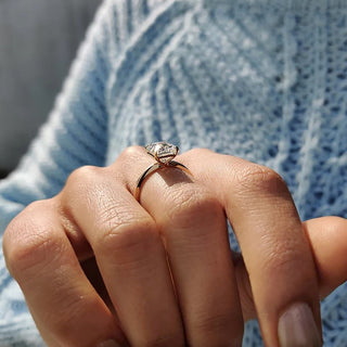Cushion Hidden Halo Lab Grown Diamond Engagement Ring