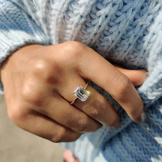 Cushion Hidden Halo Lab Grown Diamond Engagement Ring