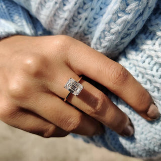 Cushion Hidden Halo Lab Grown Diamond Engagement Ring