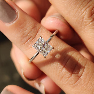 Cushion Hidden Halo Lab Grown Diamond Engagement Ring