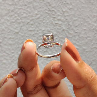 Cushion Hidden Halo Lab Grown Diamond Engagement Ring