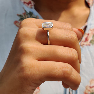 Cushion Hidden Halo Lab Grown Diamond Engagement Ring