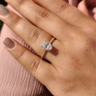Cushion Hidden Halo Lab Grown Diamond Engagement Ring