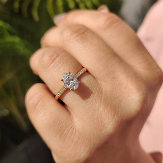 Cushion Hidden Halo Lab Grown Diamond Engagement Ring