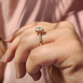 Cushion Hidden Halo Lab Grown Diamond Engagement Ring