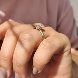 Cushion Hidden Halo Lab Grown Diamond Engagement Ring