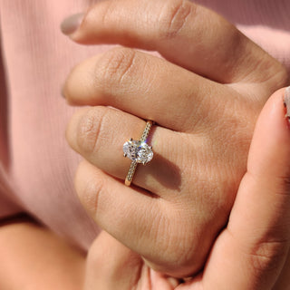 Cushion Hidden Halo Lab Grown Diamond Engagement Ring