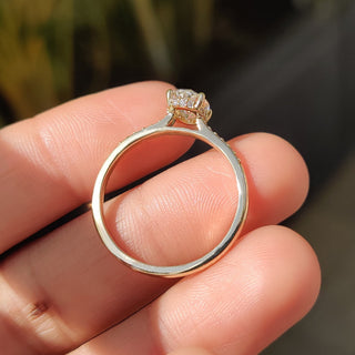 Cushion Hidden Halo Lab Grown Diamond Engagement Ring