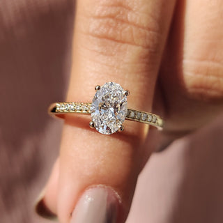 Cushion Hidden Halo Lab Grown Diamond Engagement Ring