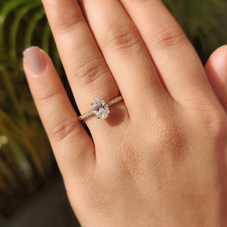 Cushion Hidden Halo Lab Grown Diamond Engagement Ring