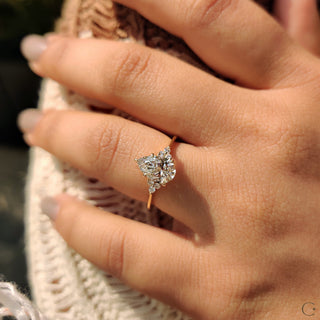Cushion Hidden Halo Lab Grown Diamond Engagement Ring