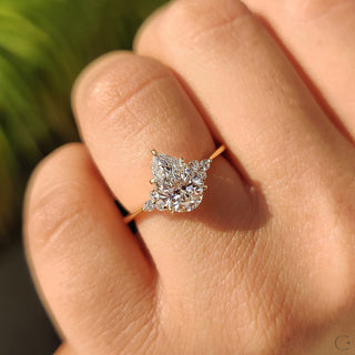 Cushion Hidden Halo Lab Grown Diamond Engagement Ring