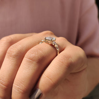 Cushion Hidden Halo Lab Grown Diamond Engagement Ring