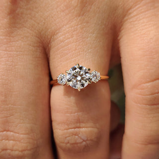 Cushion Hidden Halo Lab Grown Diamond Engagement Ring