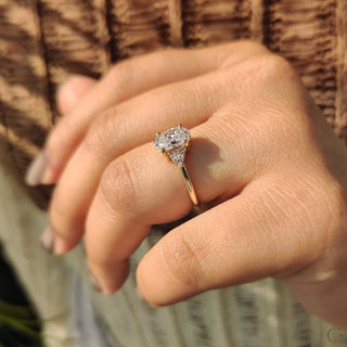 Cushion Hidden Halo Lab Grown Diamond Engagement Ring